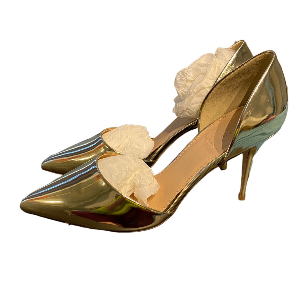 NIB J. Crew Elise Metallic Gold D’Orsay Pumps